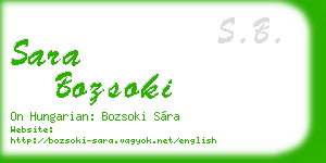 sara bozsoki business card
