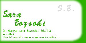 sara bozsoki business card